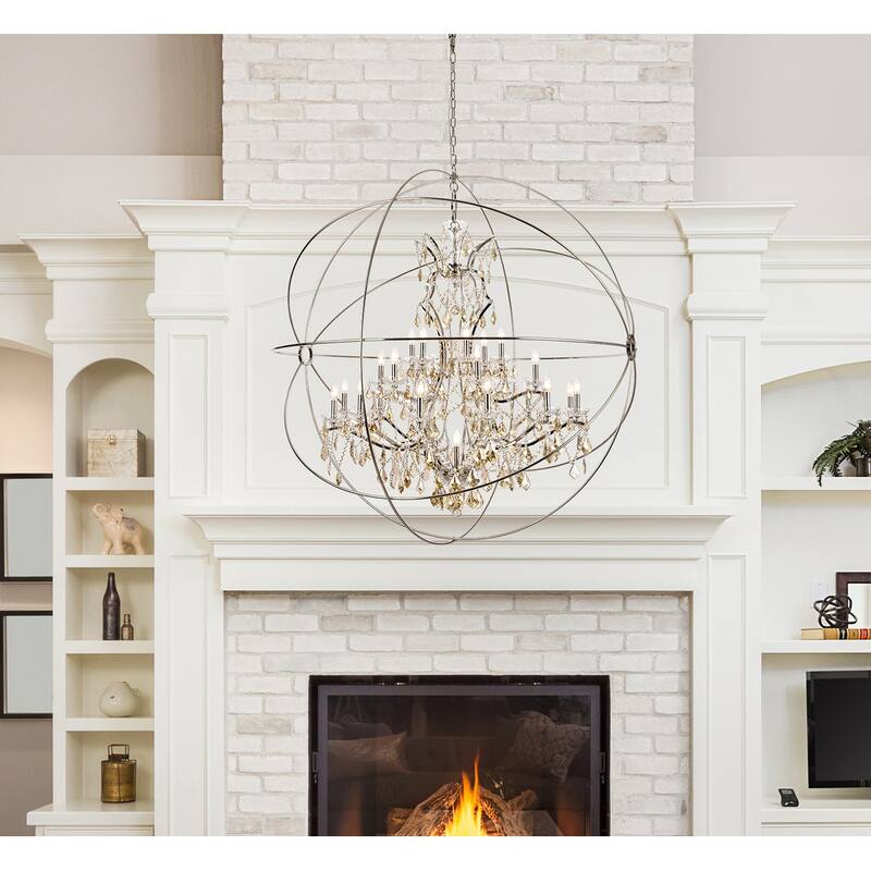 Royce Edge 25-Light Polished Nickel Chandelier