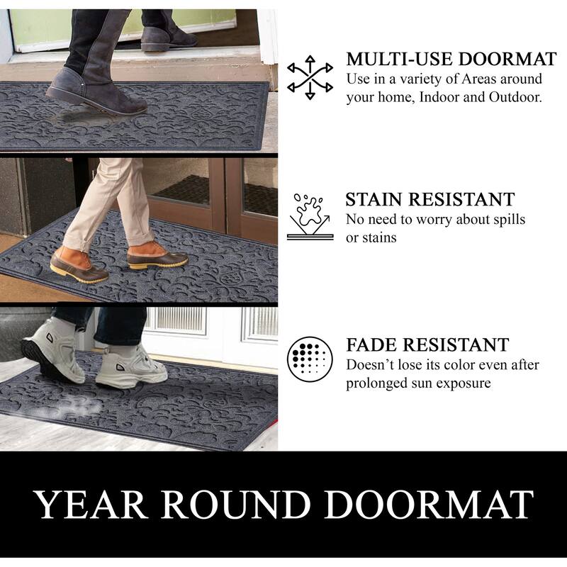 A1HC New All Weather Superior Dirt and Moisture Absorbing Polypropylene Door Mat with Non-Slip Backing for Inside Outside Use