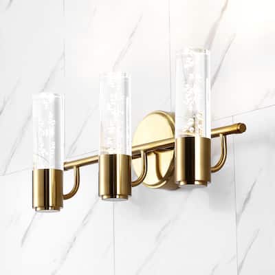 Alain Minimalist Modern Bubble Acrylic/Iron Integrated LED Vanity Light, by JONATHAN Y