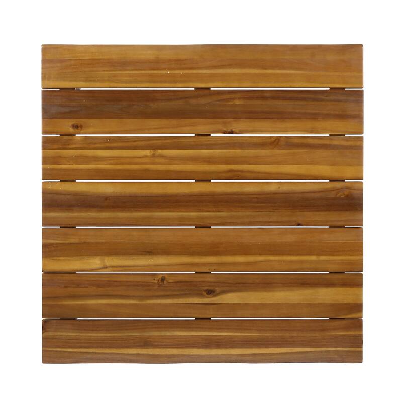 Zoe Outdoor Coffee Table, Hairpin Legs, 33in Brown Slatted Acacia Wood
