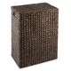 preview thumbnail 14 of 22, Large Laundry Hamper Basket w Lid and Liner Water Hyacinth