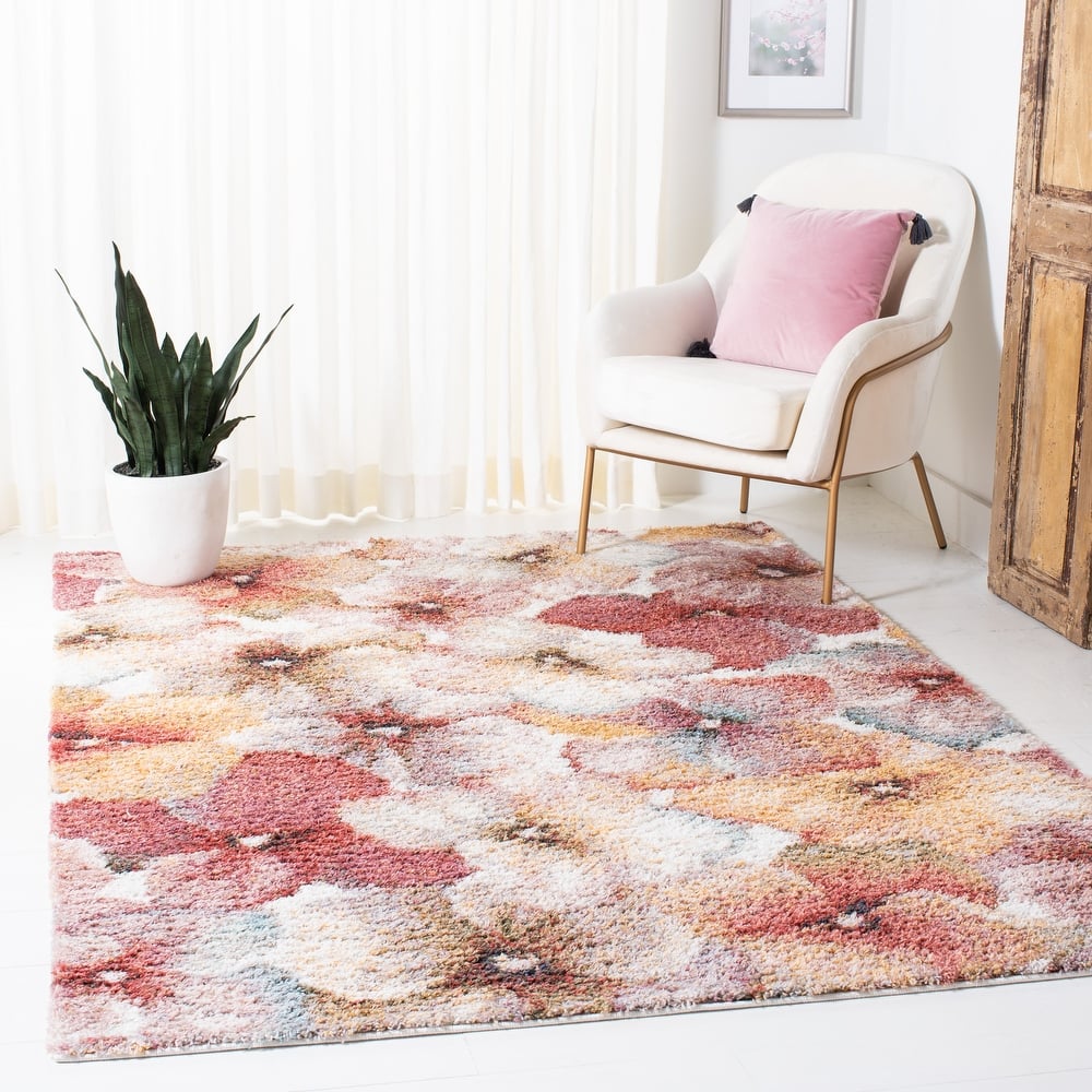 SAFAVIEH Calista Shag Marileen Abstract 1-inch Thick Rug