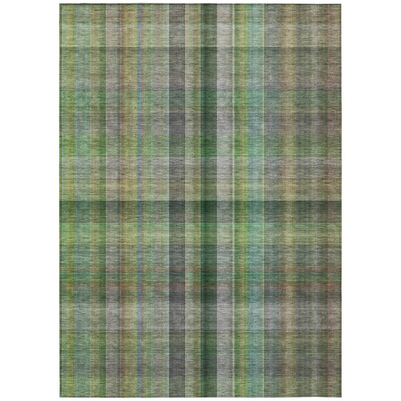 Alloro Plaid Weather Resistant Blended Style Outdoor Rug