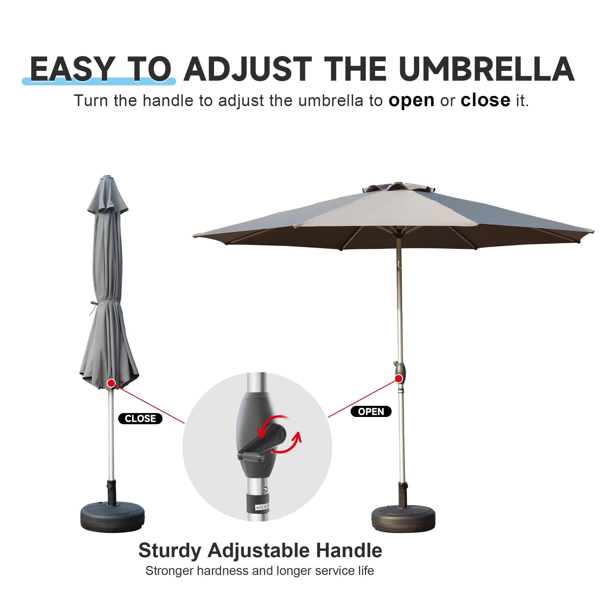 grand patio umbrella with button Amazon.com : 9 Feet Patio Umbrella, Outdoor Market Push Tilt and Crank, 6 Ribs, Beige : Patio, Lawn & Garden Grand patio GDFStudio - Premium 9FT Patio