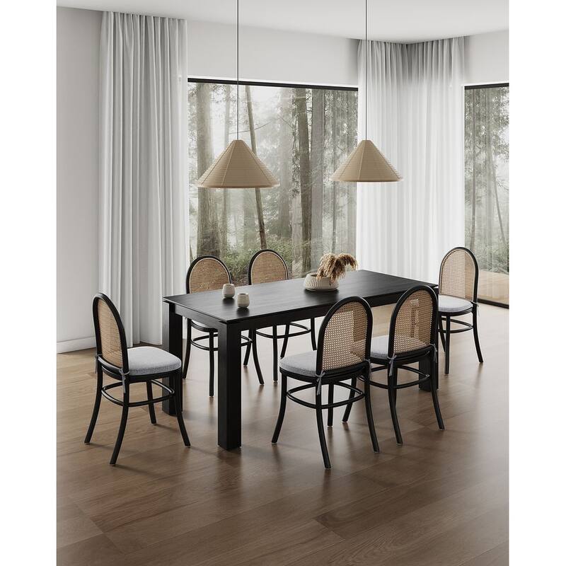 Manhattan Comfort Rockaway Paragon Modern 70.86 Solid Wood Dining Set