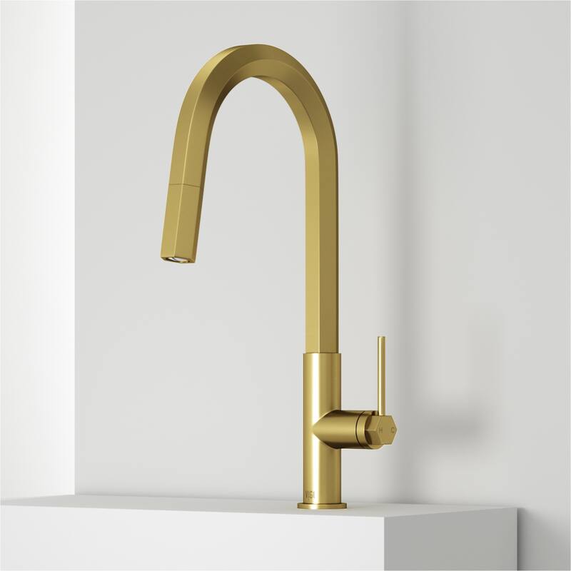 VIGO Hart Hexad 18" H Single Handle Pull-Down Kitchen Faucet