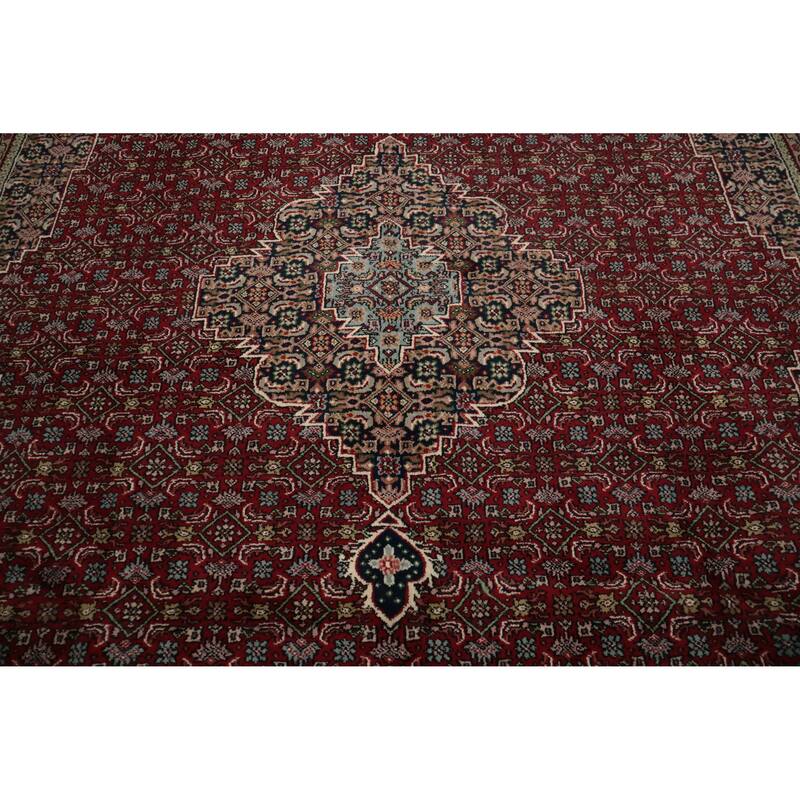 Hand Knotted Oriental 100% Wool Carpet Traditional Medallion Red Bidjar Area Rug - 11' 5'' X 8' 4''