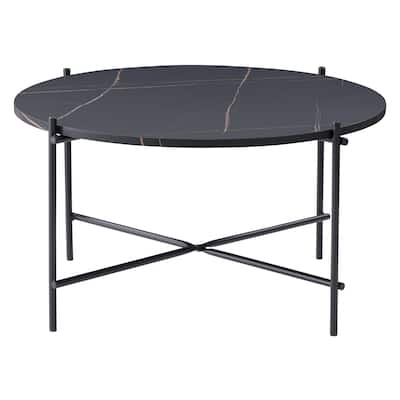 Adria Faux Marble Coffee Table, Black
