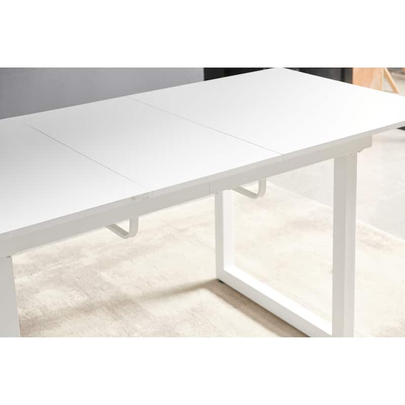 GDFStudio - Crestfield Modern Contemporary Space Saving 70.86" Metal Frame Extendable Dining Table with Telescoping Top