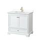 Option White / White Cultured Marble Top / Brushed Gold