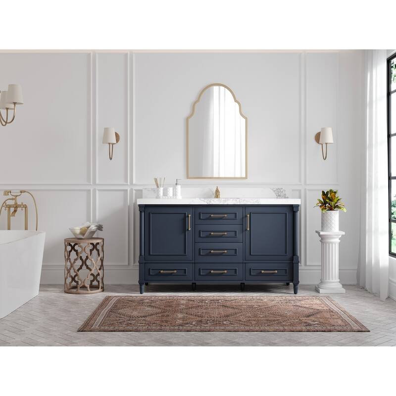 Willow Collections 60 in. W x 22 in. D Aberdeen Single Bowl Sink Bathroom Vanity with Countertop