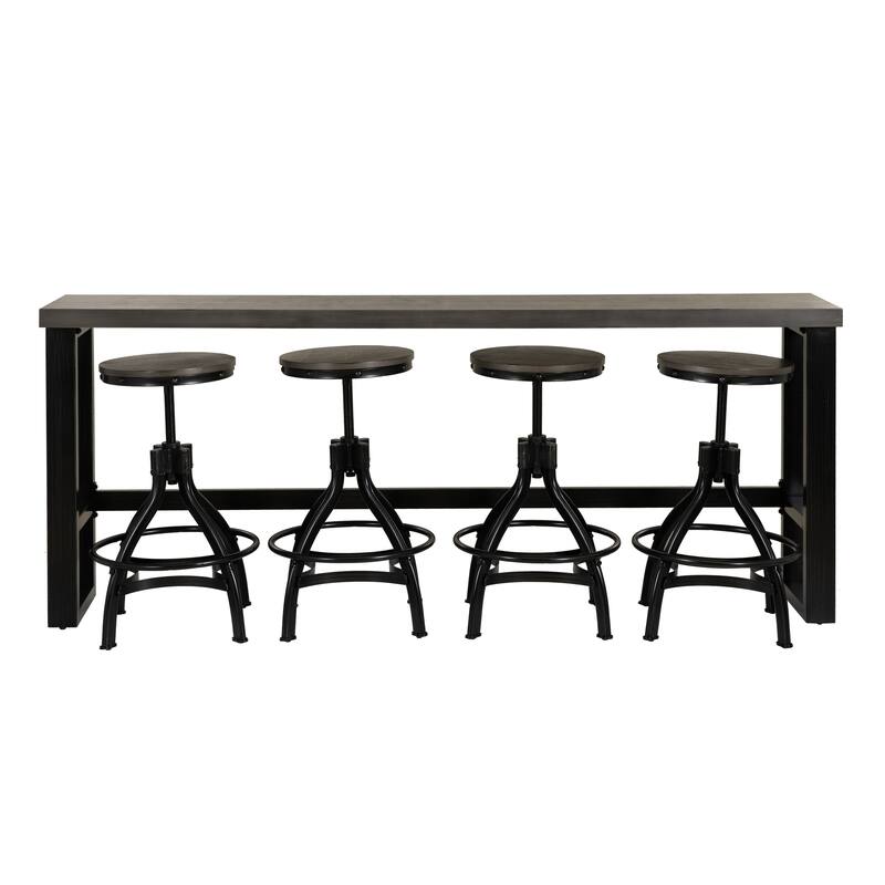 Caverly 5-Piece Adjustable Sofa Bar and Stool Set