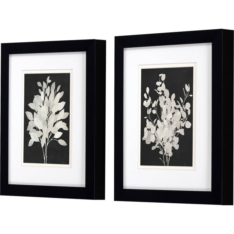 HomeRoots Set Of Two Misty Branches Black Framed Wall Art
