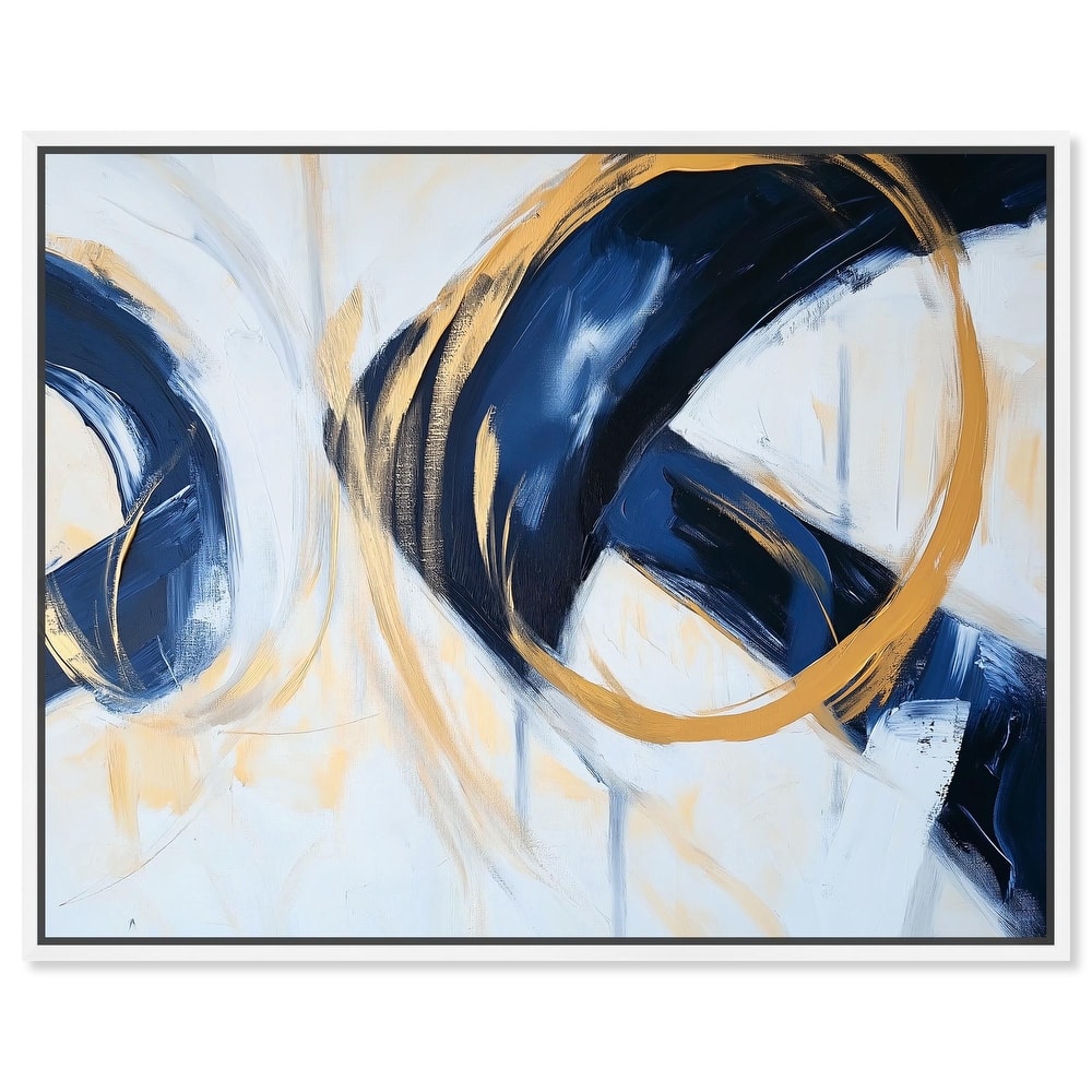 Navy and Gold Rings II Canvas by Art Remedy