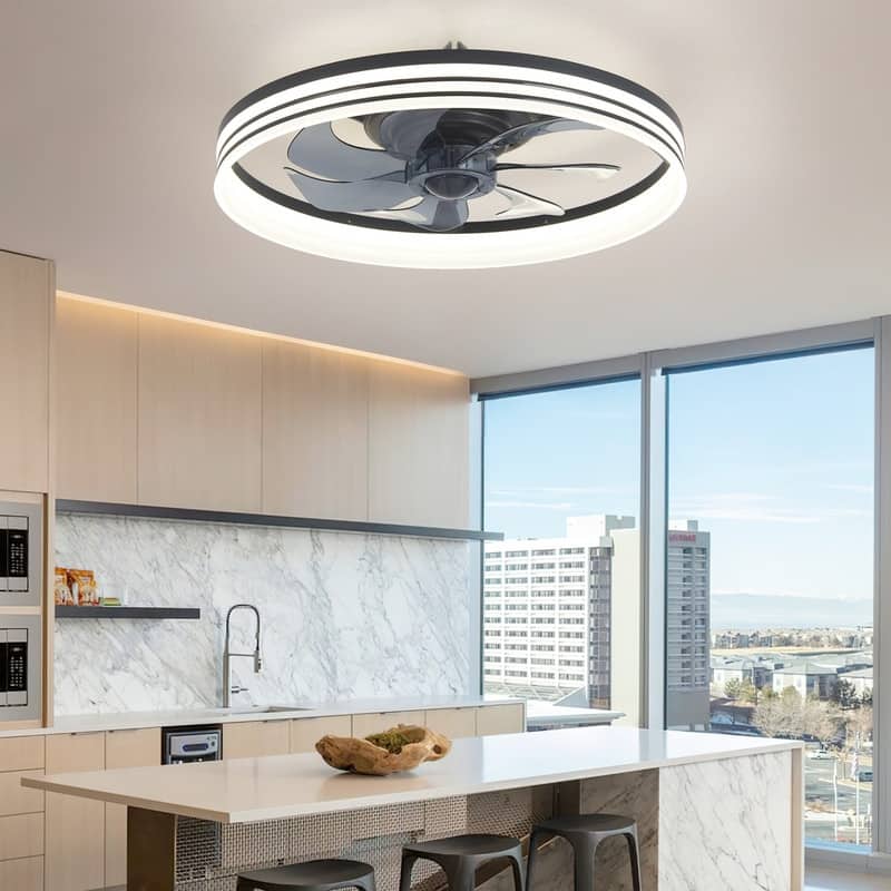 Modern Dimmable LED Ceiling Fan With Lights & Remote Control - Quiet, Safe, And Easy Installation For Bedrooms