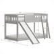 preview thumbnail 6 of 16, Grey Twin Over Twin Bunk Bed with Slide, Stairs, and Safety Guardrails