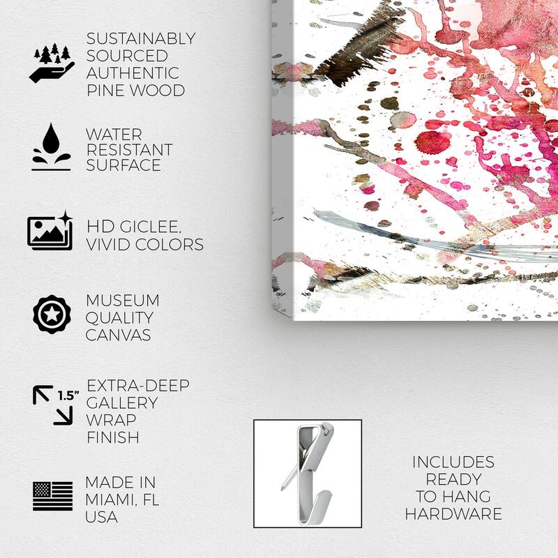 Wynwood Studio Canvas Abstract Dawn of Times HR Pink and Pastel Pink Modern & Contemporary Wall Art Canvas Print