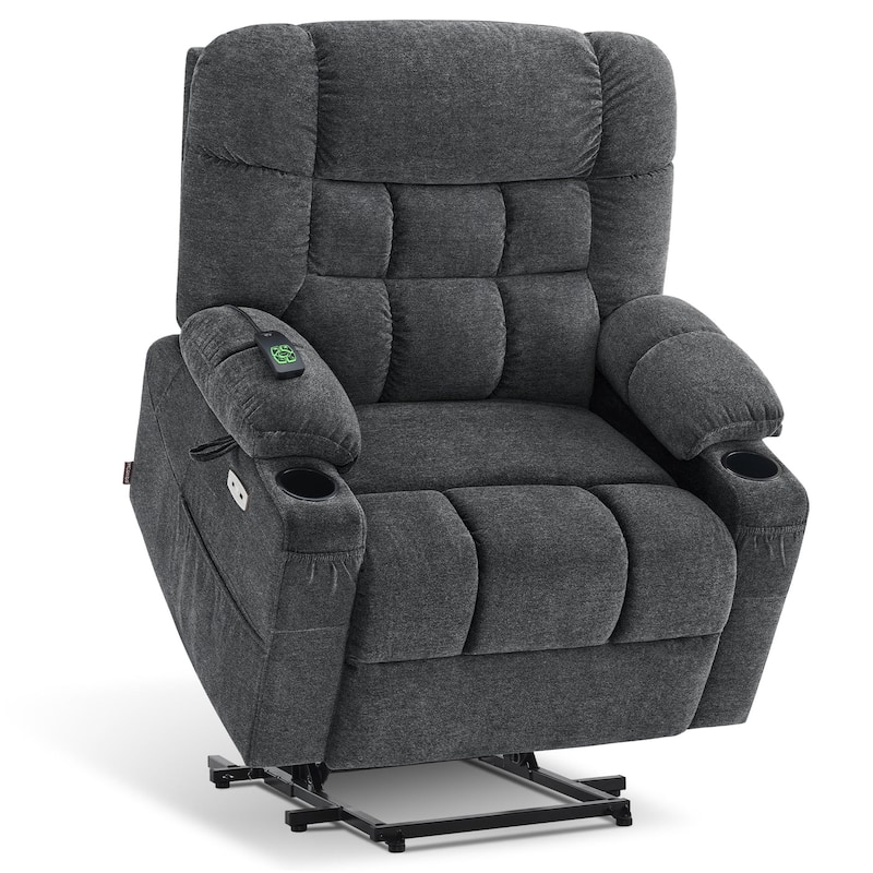 MCombo Extra Wide Dual Motor Power Lift Recliner Chair With Dual Heating, Infinite Position, Fabric Upholstered
