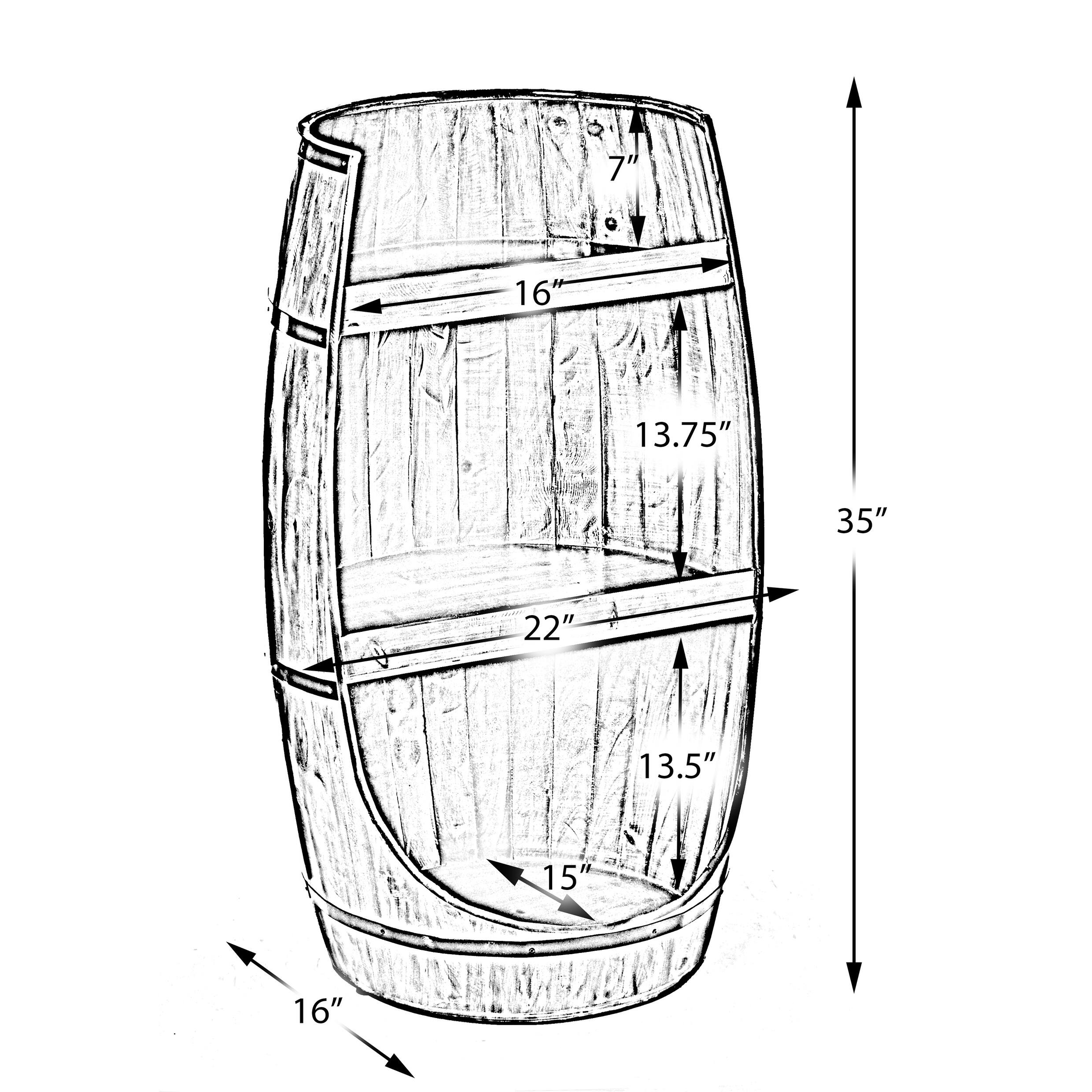 Rustic Wooden Wine Barrel Display Shelf Storage Stand Bed Bath