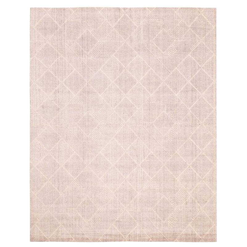 ECARPETGALLERY Hand Loomed Elysian Light Grey Rug - 8'0 x 10'0