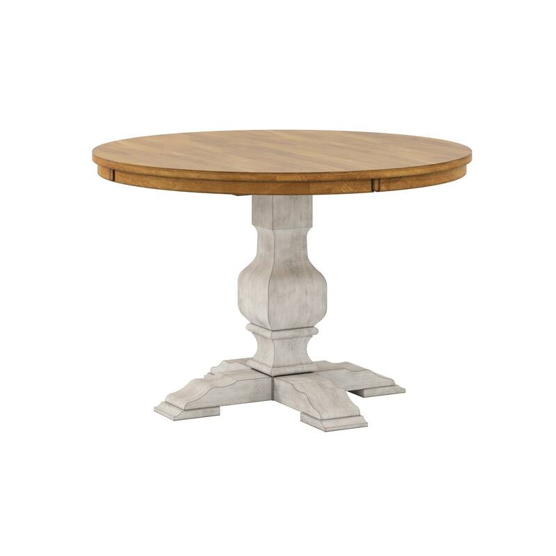 Eleanor Two-tone Round Top Dining Table by iNSPIRE Q Classic - Antique White Base