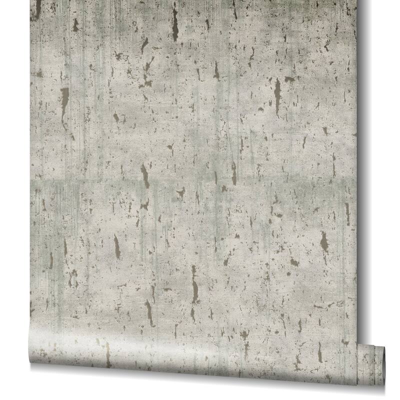 Galerie Wallcoverings Earth Collection Aged Concrete Metallic Texture Wallpaper Roll
