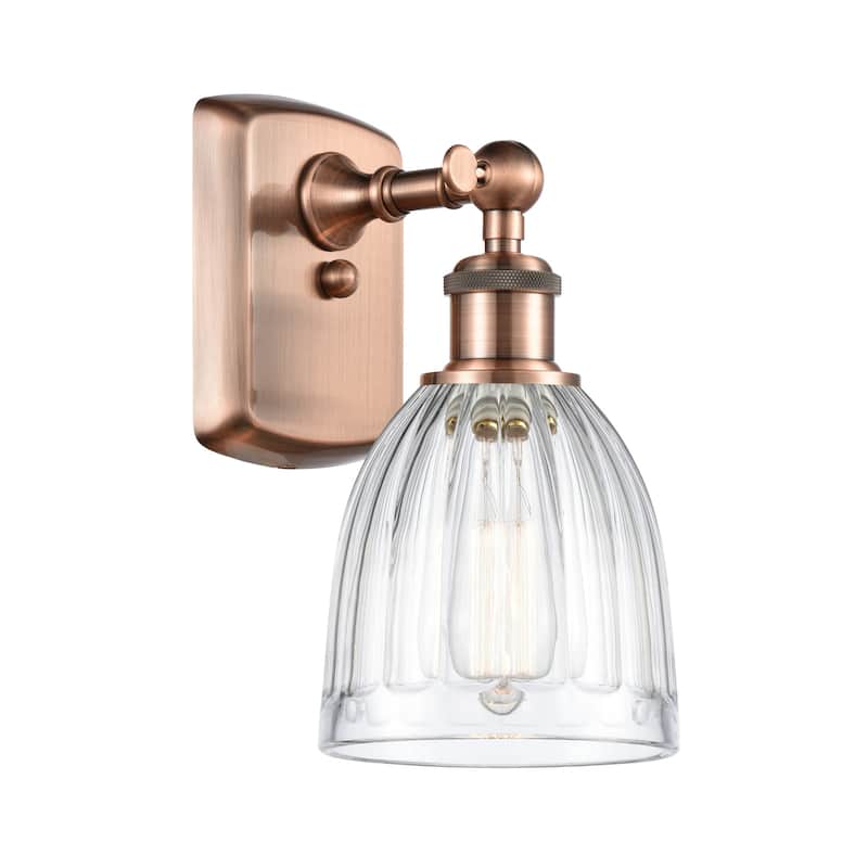 Innovations Lighting Brookfield 9" Tall Bathroom Sconce - Antique Copper / Clear