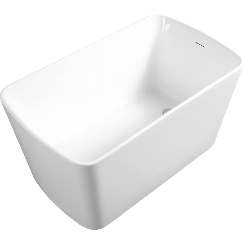49" Glossy White Square Acrylic Soaking Tub