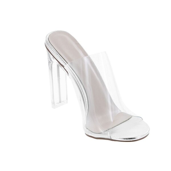 clear slide in heels