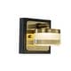 preview thumbnail 11 of 15, Modern Square Black and Brass Integrated LED Wall Sconce with White Acrylic Shade Adjustable Head Bathroom Vanity Light