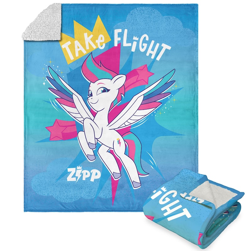 Hasbro My Little Pony Silk Touch Sherpa Throw Blanket