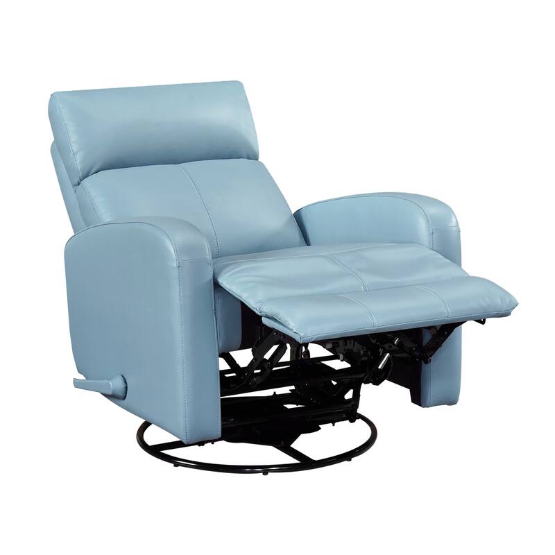 Creek 31.5" Leather Manual Swivel Glider Recliner - 360-Degree Swivel