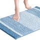 preview thumbnail 20 of 31, Subrtex Rugs Chenille Gradient Stripe Pattern Soft Plush Bath Rug Shower Water Absorbent Mat 16"*24" - Stone Blue