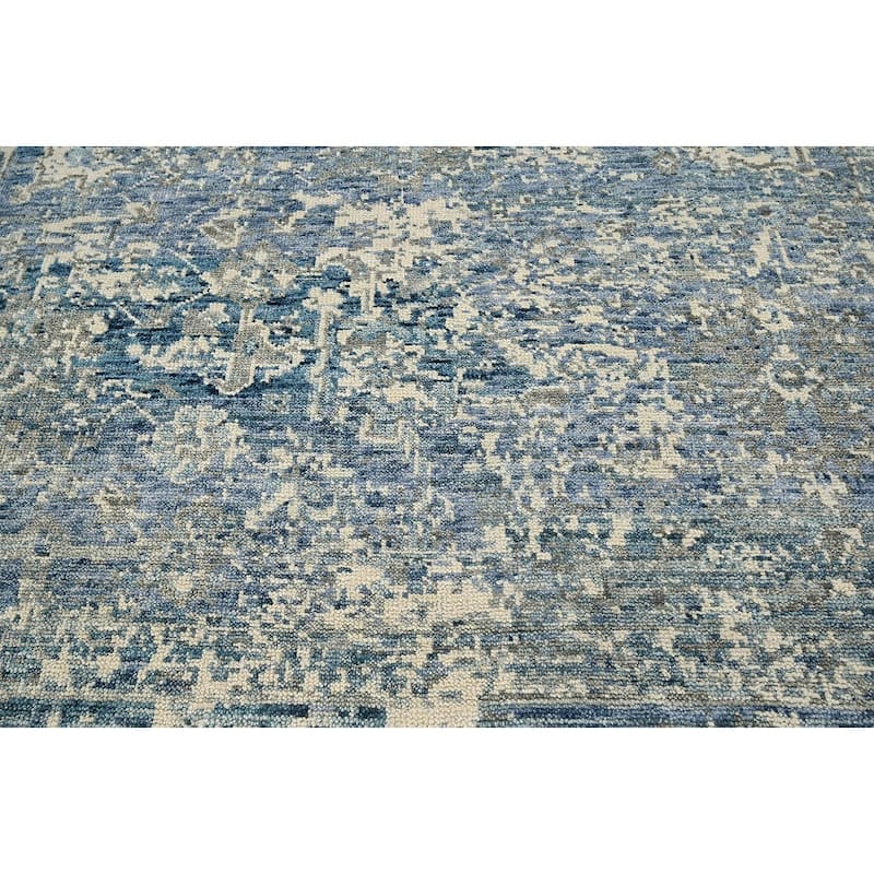 Hand Knotted Turkish Oushak Beige Wool Transitional Oriental Area Rug