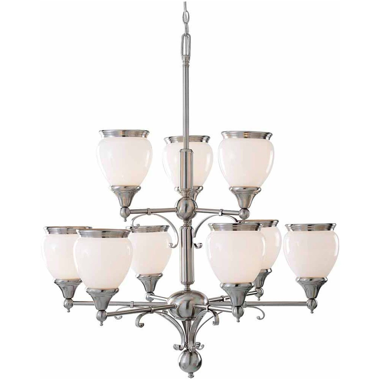 Volume Lighting V4679  Hyde Park 9 Light 32" Wide Chandelier (Brushed Nickel) - Chandeliers For Bedrooms by Overstock.com