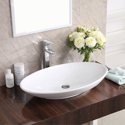 Karran Valera 27" Vitreous China Vessel Bathroom Sink in White