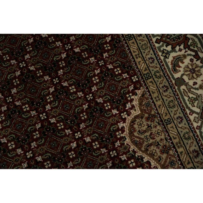 Hand Knotted Oriental 100% Wool Carpet Traditional Floral Red Tabriz Area Rug - 9' 2'' X 6' 2''