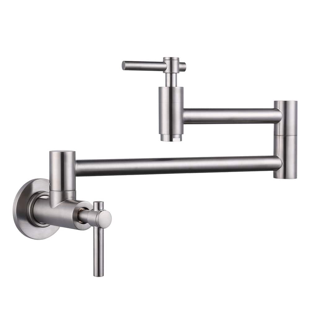 WOWOW Wall Mount Double Handle Pot Filler Faucet