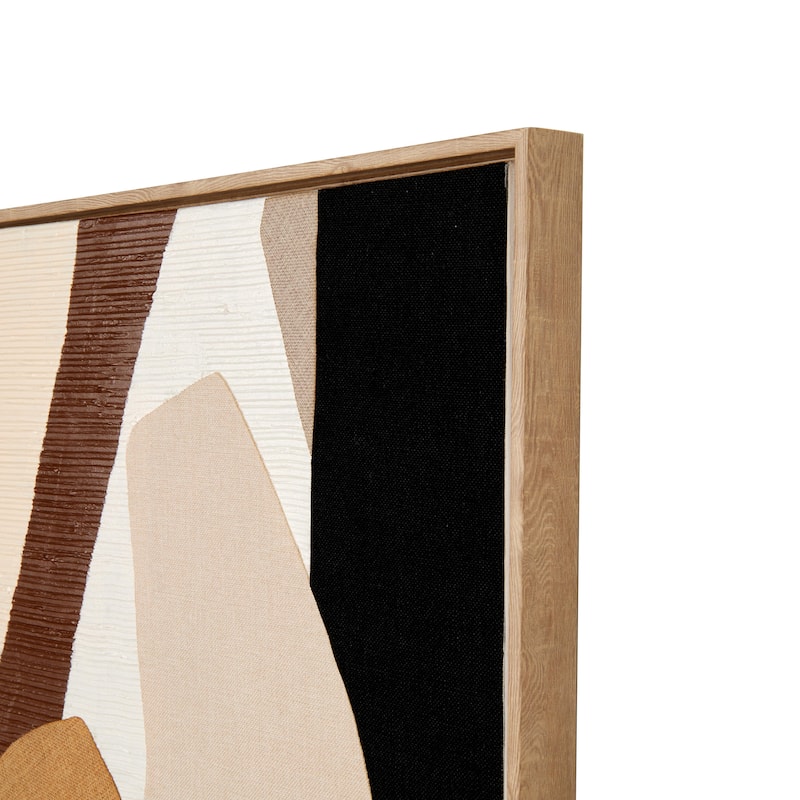 Wooden Geometric Abstract Overlapping Circle Wall Art with Cream Accents - Brown - Roche River Decor