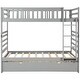 preview thumbnail 9 of 7, Gray Twin Solid Pine Bunk Beds with Safety Rail, Movable Trundle, Ladder, Guardrails
