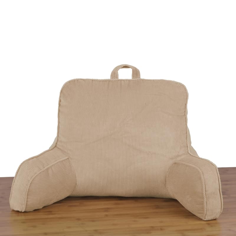 Cotton Corduroy Lounger Bed Rest Pillow Adjustable DIY Filling - Taupe
