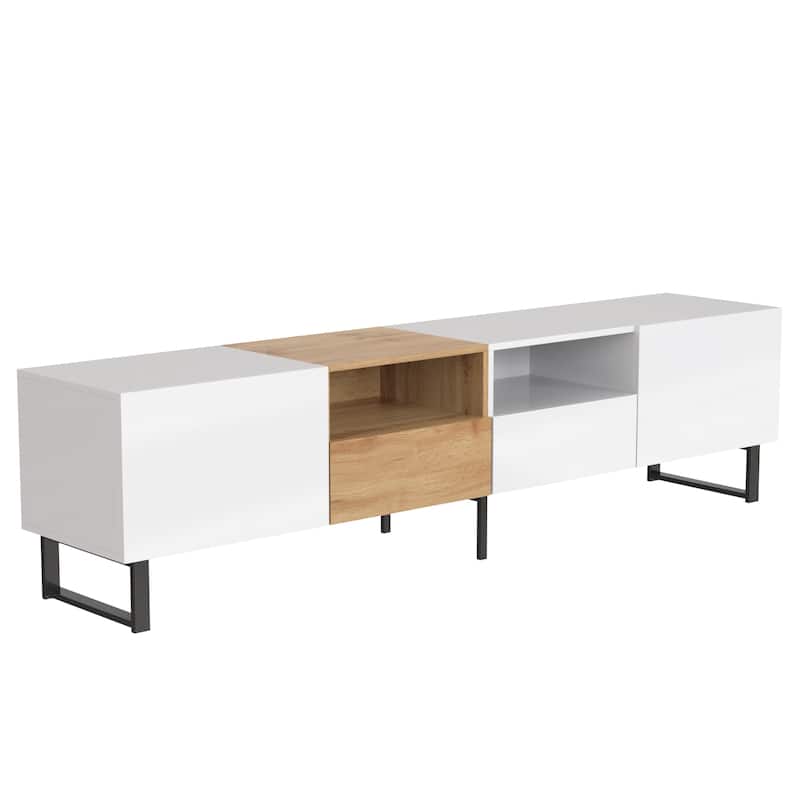 74" TV Stand with Drop-Down Door & Storage for TVs Up to 85"
