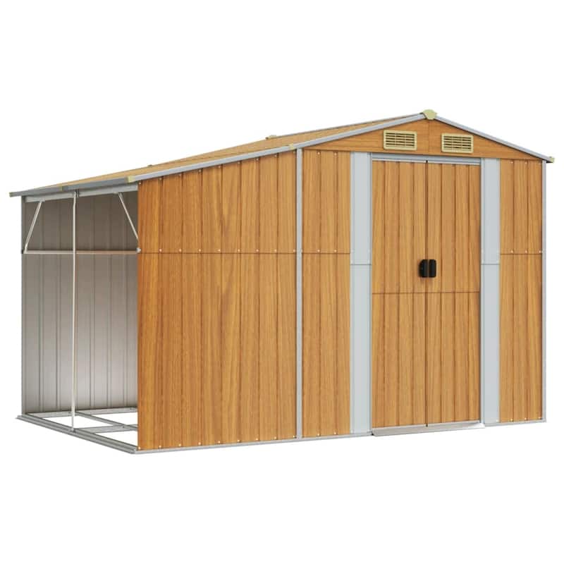 vidaXL Garden Shed Metal Outdoor Storage Tool Shed House Galvanized Steel