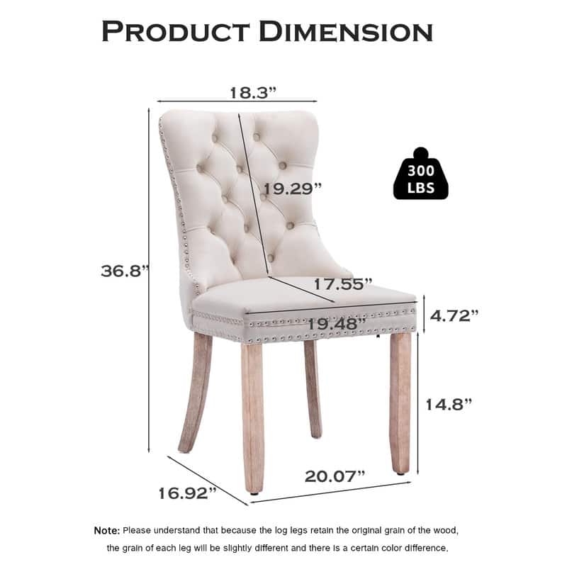 Tufted Naliheads Solid Wood Upholstered Dining Chairs (Set of 4)