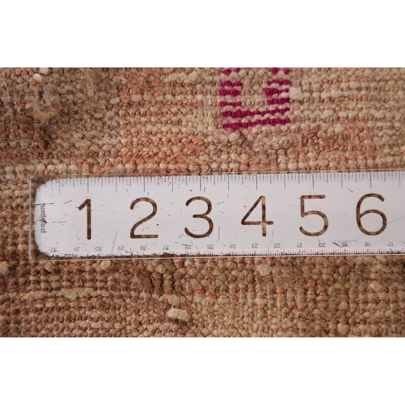 Hand Knotted Oriental 100% Wool Carpet Transitional Tribal Peach Anatolian Area Rug - 2' 6'' X 1' 6''