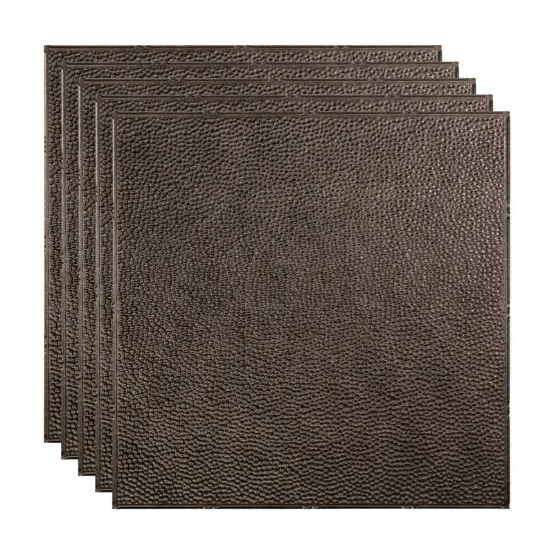 FASÄDE Border Fill Decorative Vinyl 2ft x 2ft Lay in Ceiling Panel in Smoked Pewter (5 Pack) - 5 Pack - Smoked Pewter