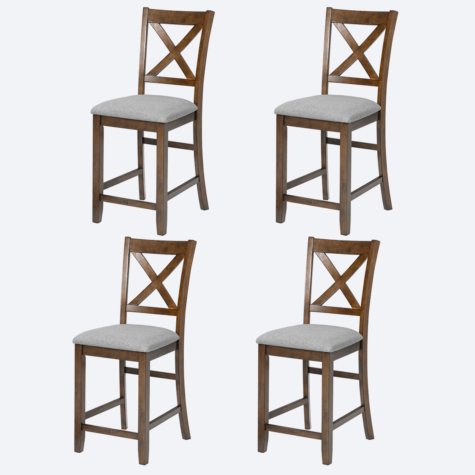 Dining Chairs Only, Wooden Counter Height Chairs Set of 4, Kitchen Chair with Padded Seat, Upholstered Counter Height Chair