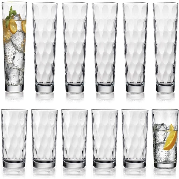 Modern Drinking Glasses Set 12 Count Galaxy Glassware Includes 6