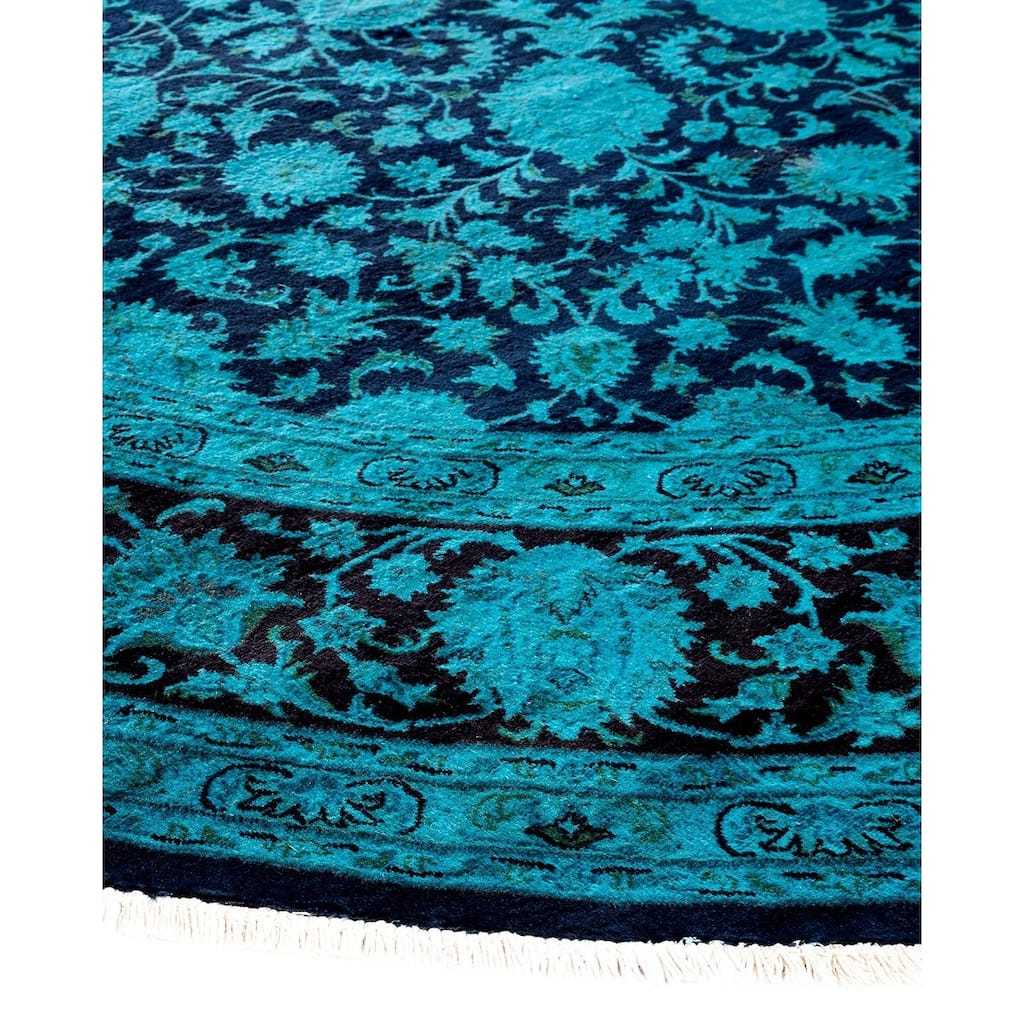 Fine Vibrance, One-of-a-Kind Hand-Knotted Area Rug - Purple, 7' 10" x 8' 1" - 7' 10" x 8' 1"