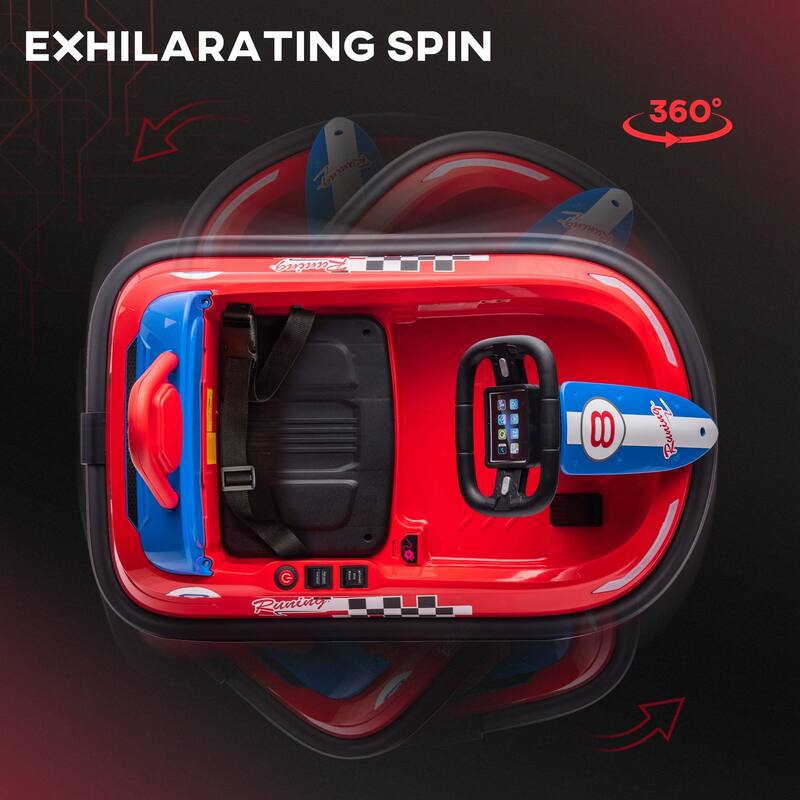 Aosom Bumper Car for Kids, 360° Rotation 6V Electric Ride on Bumper